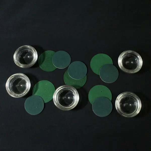 Lot of 5 Vintage  3" Clear Crystal Paperweight Domes With  Beaded Edge 