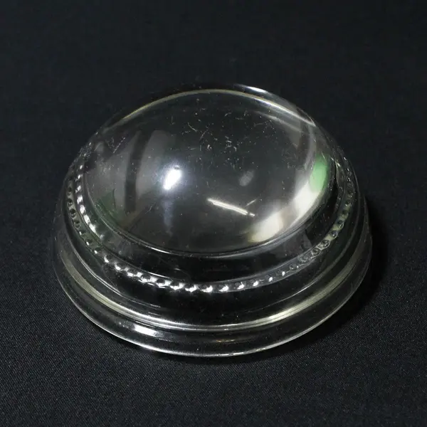Lot of 5 Vintage  3" Clear Crystal Paperweight Domes With  Beaded Edge 