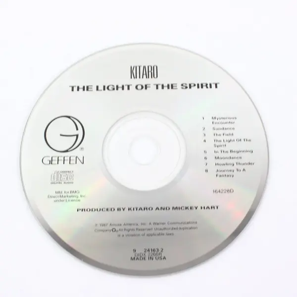 Kitaro The Light of the Spirit CD 1987 Geffen Records 9 24163-2