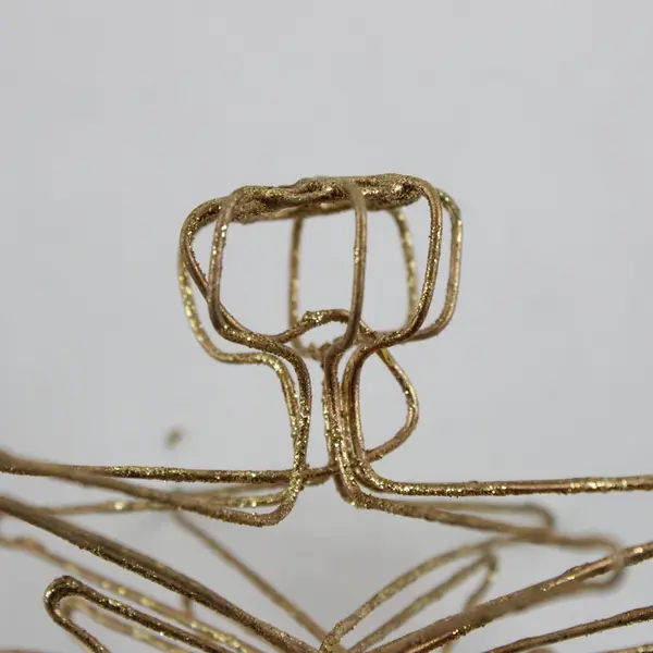 Lot of 6 Gold Glitter Wire Christmas Trees 6 in Holiday Decor