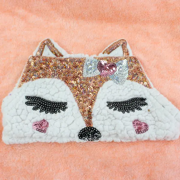 BMagical by Btween Girls Peach Sequin Fox Pullover Hoodie Size 7/8
