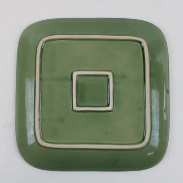 Set of 5 Textured Green Square Salad Plates 8.5"