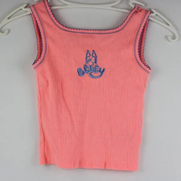 Bluey Pink Embroidered Tank Top Mad Engine Global, LLC M (7/8) Kids