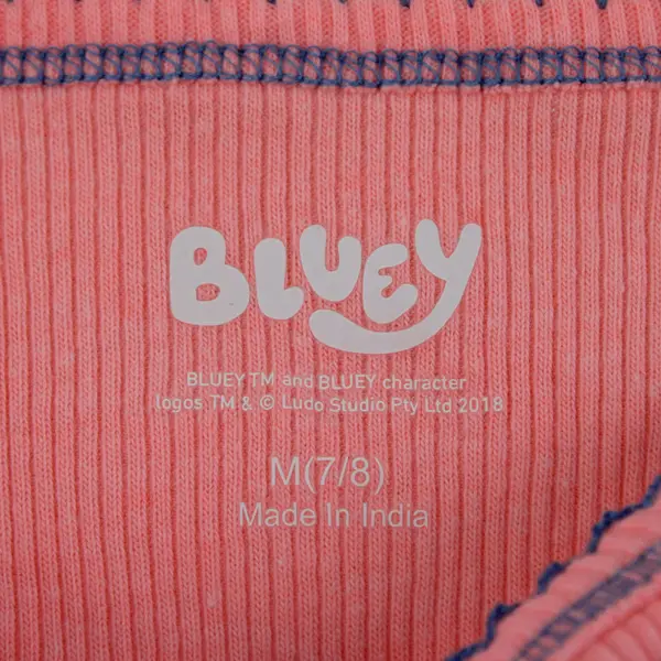 Bluey Pink Embroidered Tank Top Mad Engine Global, LLC M (7/8) Kids