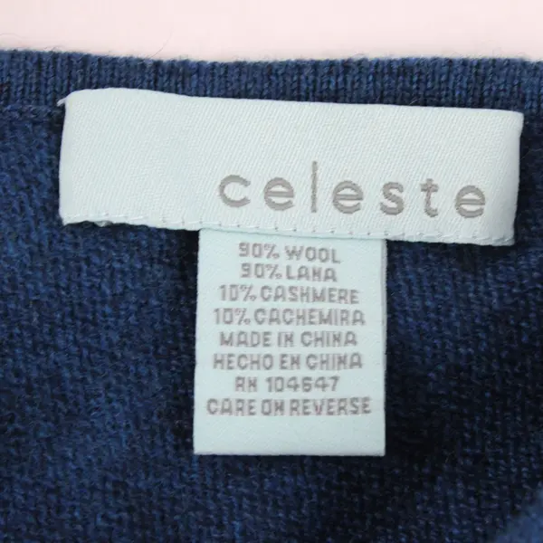 Celeste Poncho Colorblock Blue & Gray Wool Cashmere Blend One Size