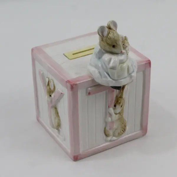 Vintage 1990 Schmid Beatrix Potter Porcelain Coin Bank 5.5in