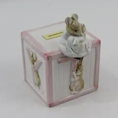 Vintage 1990 Schmid Beatrix Potter Porcelain Coin Bank 5.5in