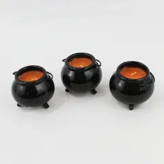 Lot of 3 Seasons of Cannon Falls Halloween Cauldron Candles 3in