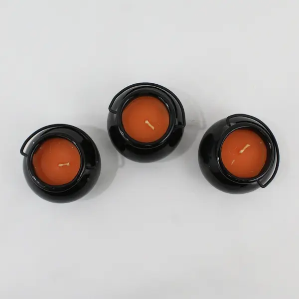 Lot of 3 Seasons of Cannon Falls Halloween Cauldron Candles 3in