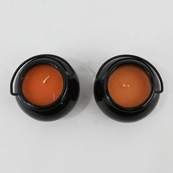 Lot of 2 Seasons of Cannon Falls Halloween Cauldron Candles 3in
