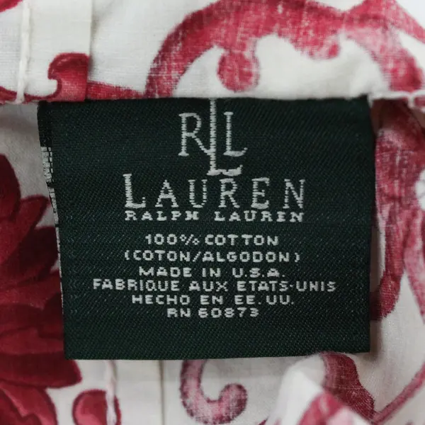 Ralph Lauren Porcelain Rosette Standard/Queen Pillowcase Red White Chinoiserie