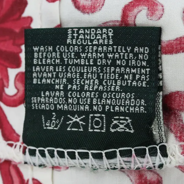 Ralph Lauren Porcelain Rosette Standard/Queen Pillowcase Red White Chinoiserie