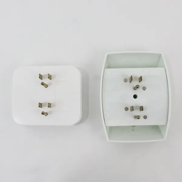 Lot of 2 White 6-Outlet Grounded 3-Prong AC Wall Taps 1 GE 1 Unbranded