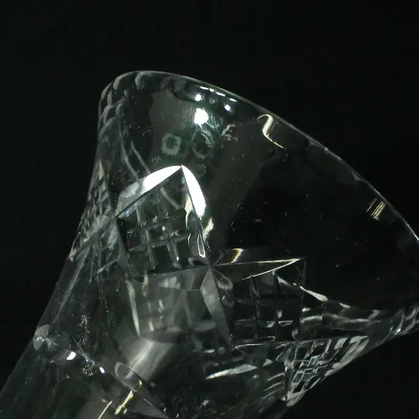 Stuart Crystal England Trumpet Diamond Footed Bud Vase