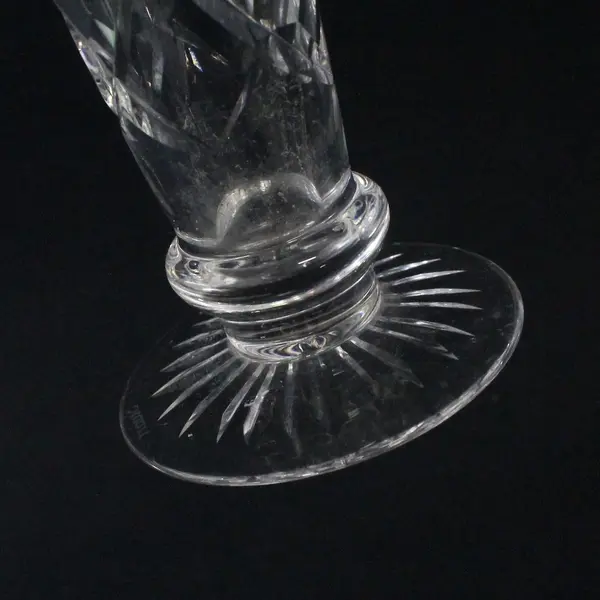 Stuart Crystal England Trumpet Diamond Footed Bud Vase