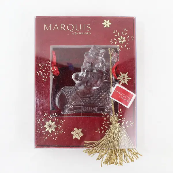 Marquis by Waterford 2014 Clear Glass Snowman Christmas Ornament