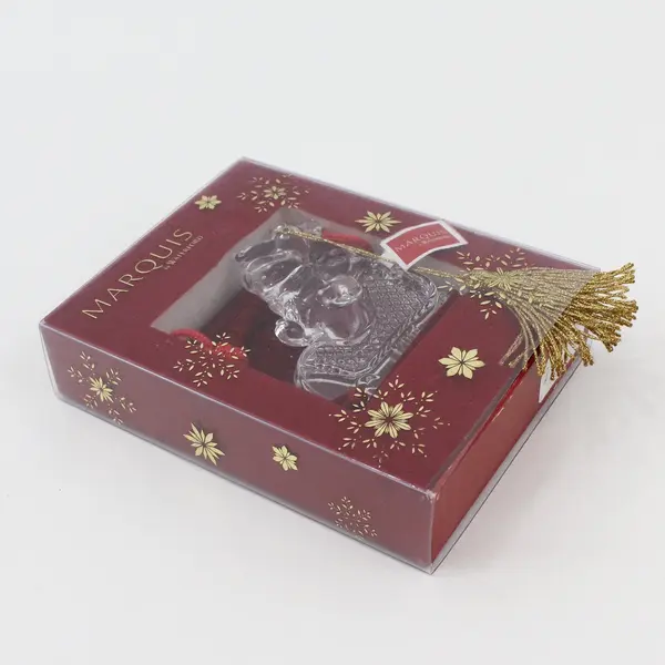 Marquis by Waterford 2014 Clear Glass Snowman Christmas Ornament