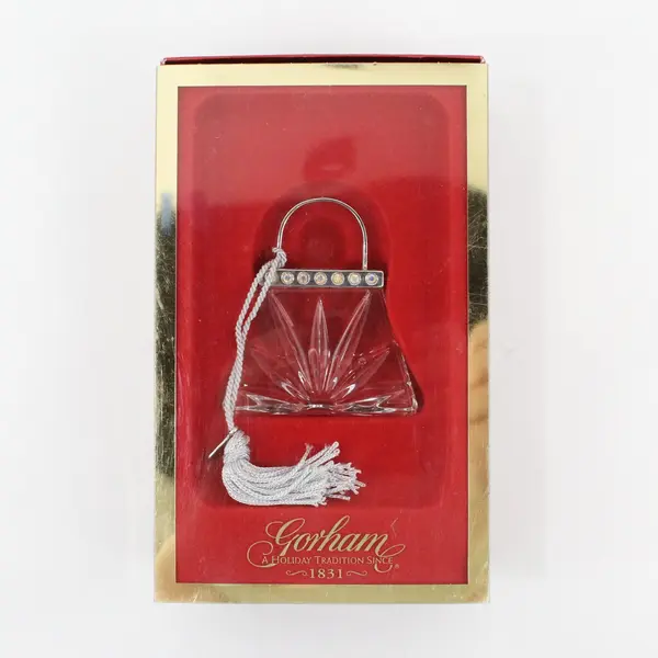 Lenox On The Town Handbag Lead Crystal Christmas Ornament 2.75"