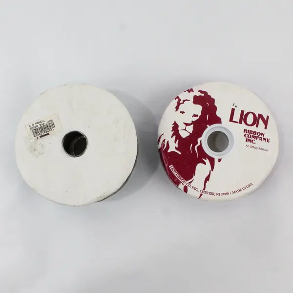 Lot of 2 Vintage Acetate Ribbon Spools Lion/RB Purple/Jade 27-9206 20-9206