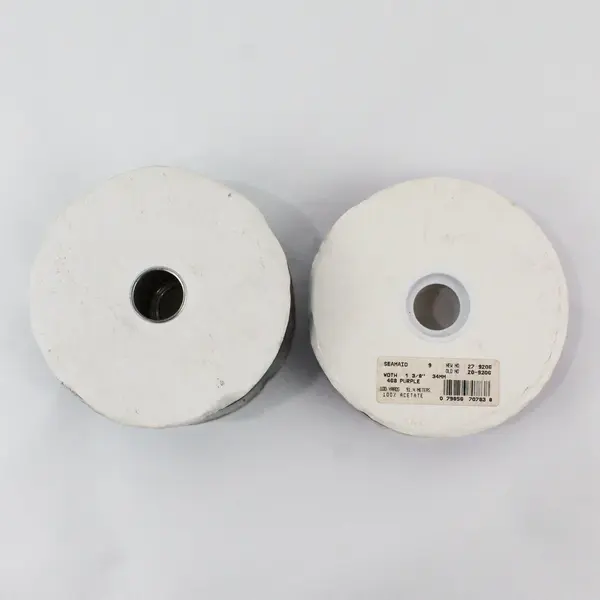 Lot of 2 Vintage Acetate Ribbon Spools Lion/RB Purple/Jade 27-9206 20-9206