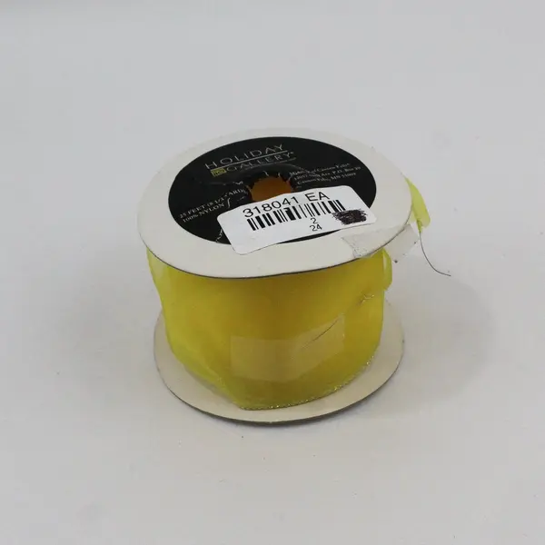 Lot of 3 Vintage Spools of Ribbon - green (wired), yellow & gold, 2 are new 
