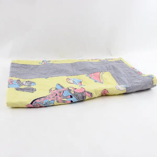 Vintage Handmade Bassinet Cover Cartoon Animal Design 19x32 Flawed