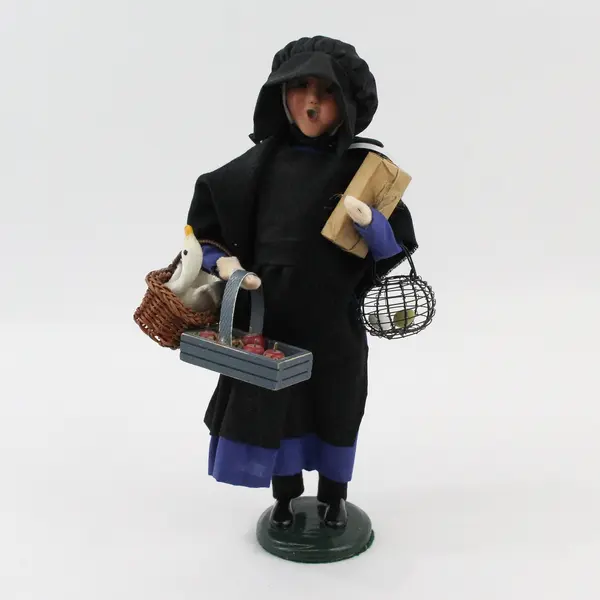 2006 Byers' Choice Carolers Amish Woman Figurine Geese Eggs Apples