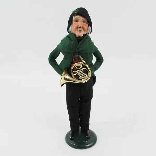 1992  Byers Choice L E Caroler Musician Man French Horn  Figurine 11/100