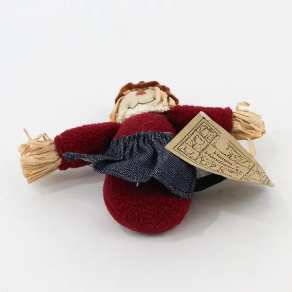Hanna's Handiworks Fabric Scarecrow Figurine, New 5.8" Tall 