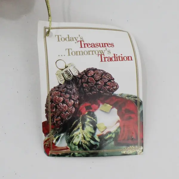 VTG Fitz and Floyd Blown Glass Ornament Christmas Stocking Full of Gifts 4.25"