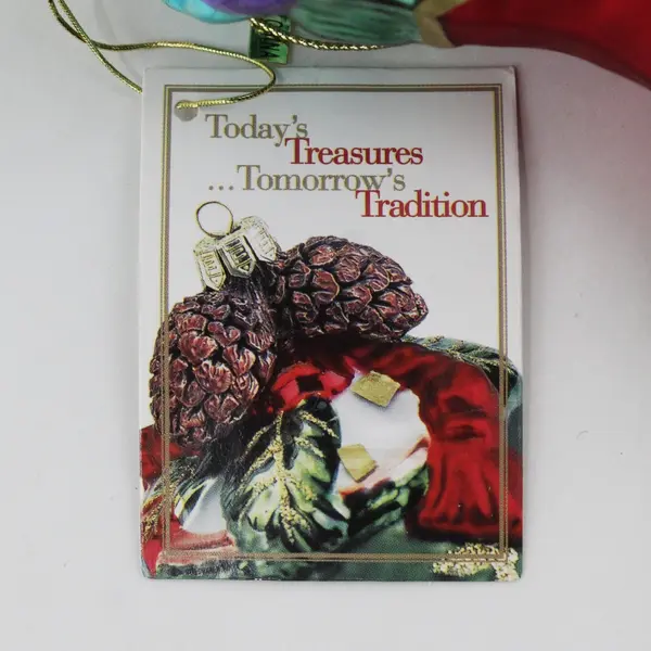 VTG Fitz and Floyd Blown Glass Ornament Christmas Stocking Full of Gifts 5"