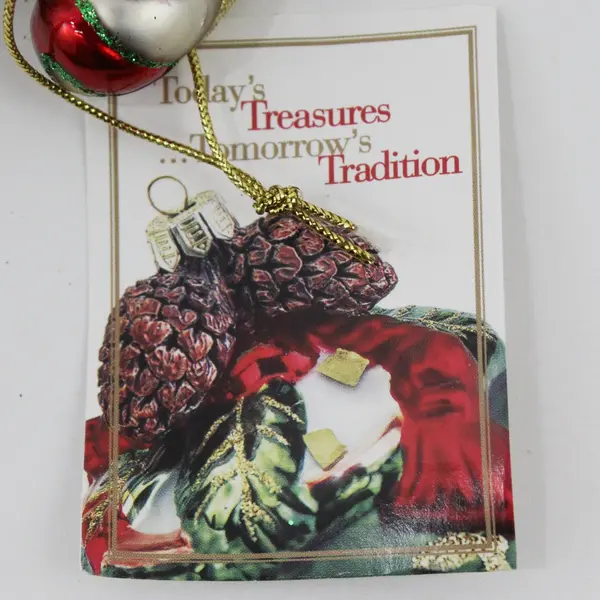 VTG Fitz and Floyd Blown Glass Christmas Ornament 3 Candy Canes Together 4" Good