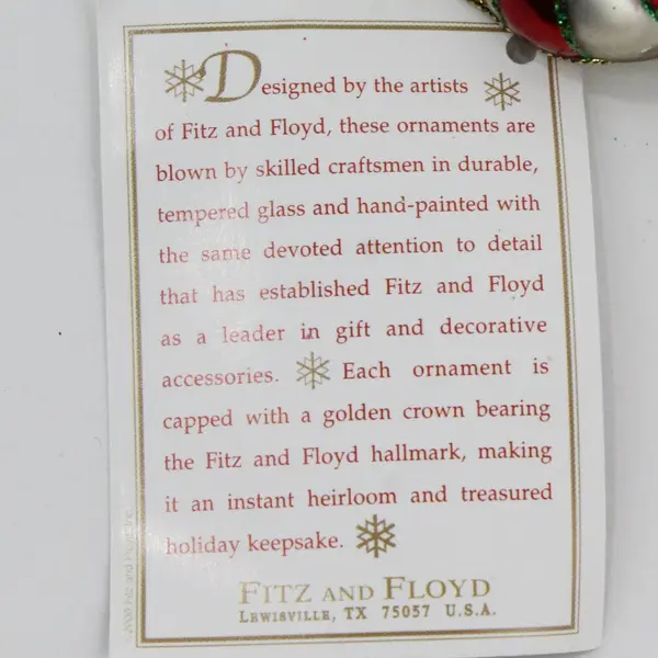 VTG Fitz and Floyd Blown Glass Christmas Ornament 3 Candy Canes Together 4" Good