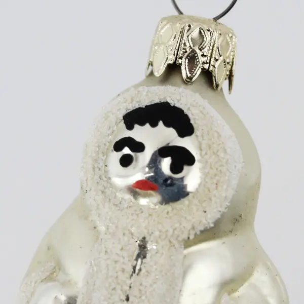 Vintage Blown Glass Christmas Ornament West Germany Eskimo Snow Baby 3.75"