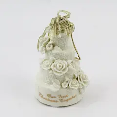 First Christmas Ceramic Hanging Ornament (Wedding Cake) 5" Tall 