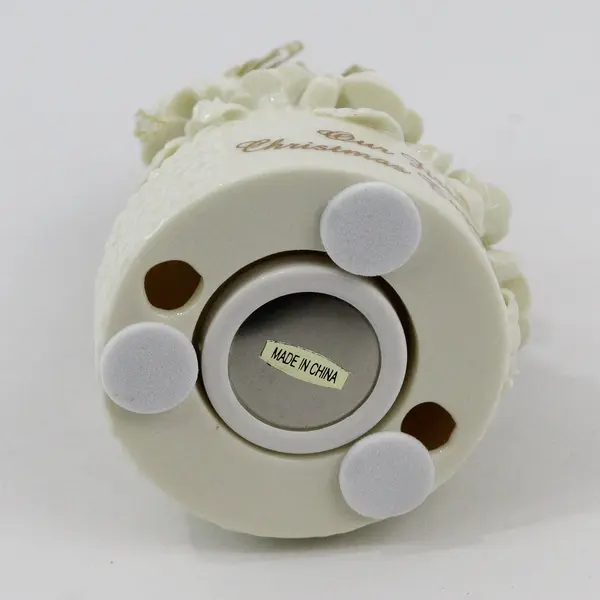 First Christmas Ceramic Hanging Ornament (Wedding Cake) 5" Tall 