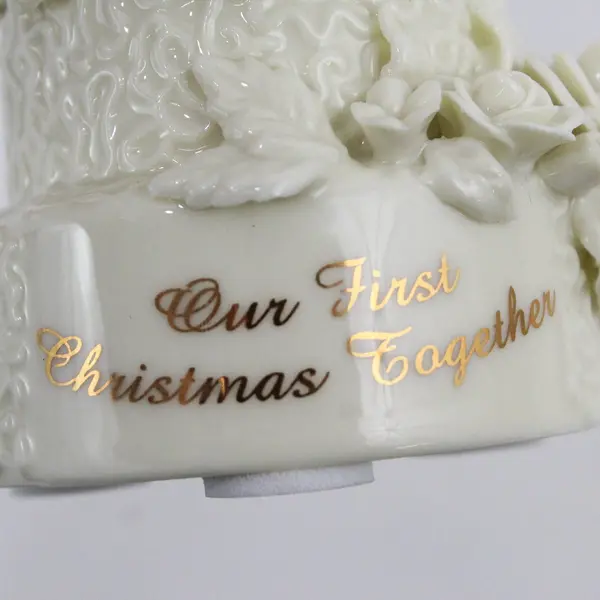 First Christmas Ceramic Hanging Ornament (Wedding Cake) 5" Tall 