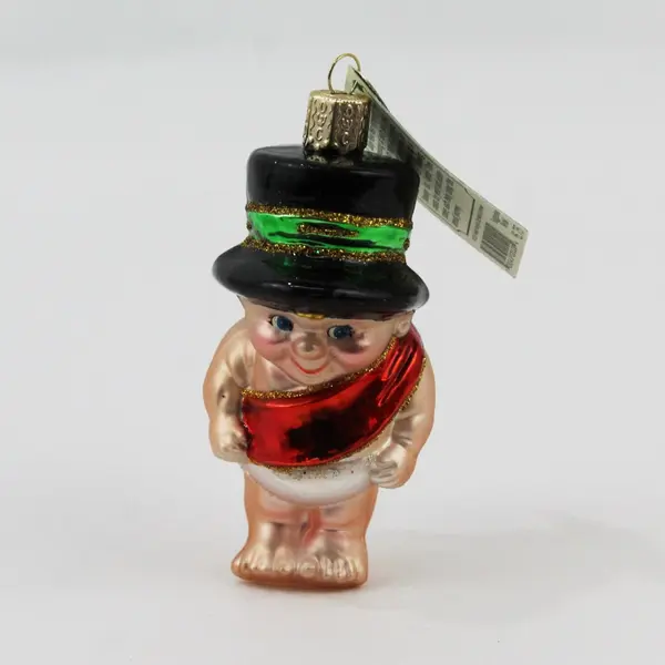 VTG Merck Family's Old World Christmas Baby New Year 2001 Ornament 4" Tall Good