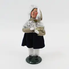 1994 Byers' Choice Christmas L E Caroler Girl Wearing Blue Velvet Dress Figurine