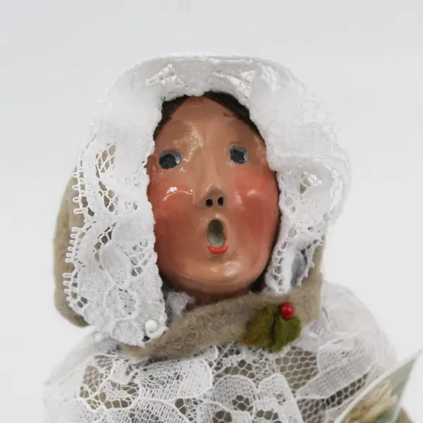1994 Byers' Choice Christmas L E Caroler Girl Wearing Blue Velvet Dress Figurine