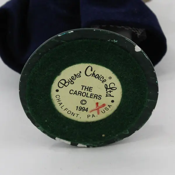 1994 Byers' Choice Christmas L E Caroler Girl Wearing Blue Velvet Dress Figurine