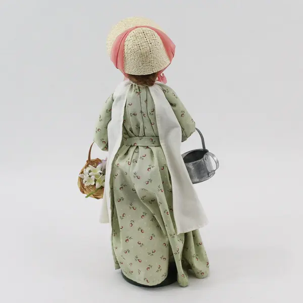 2003 Byers' Choice Caroler Woman With Basket Of Flowers And Watering Can