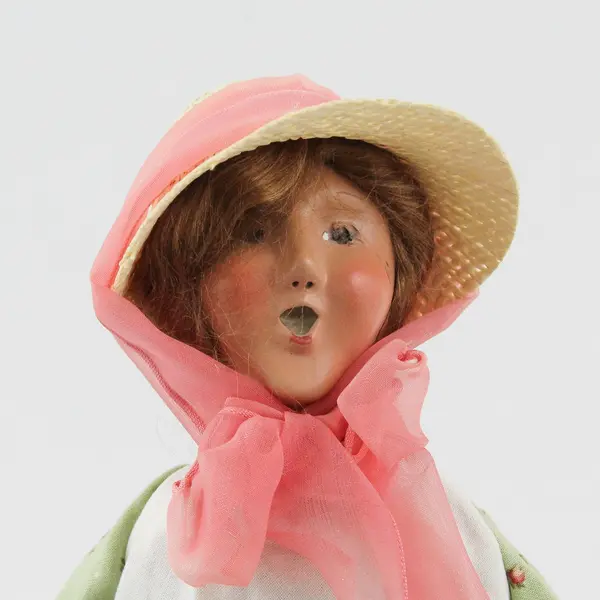 2003 Byers' Choice Caroler Woman With Basket Of Flowers And Watering Can