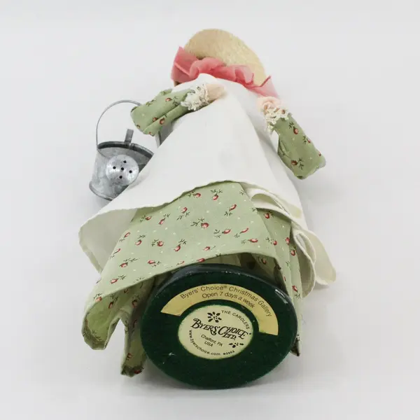 2003 Byers' Choice Caroler Woman With Basket Of Flowers And Watering Can