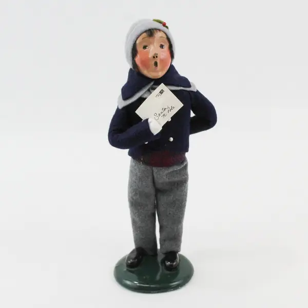 1992 Byers' Choice Carolers Boy Letter to Santa Limited Edition Figurine