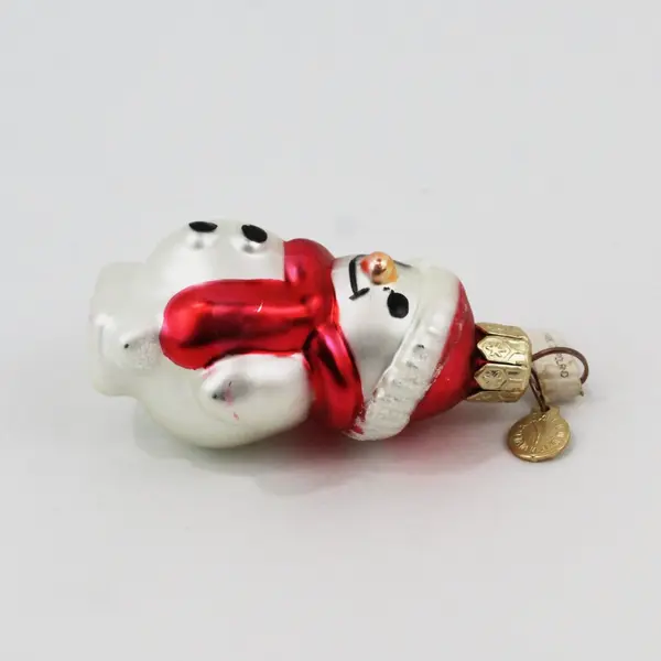 Vintage Department 56 Blown Glass Snowman Christmas Ornament 2.5"