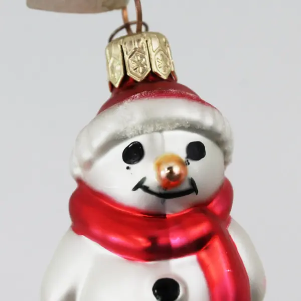 Vintage Department 56 Blown Glass Snowman Christmas Ornament 2.5"