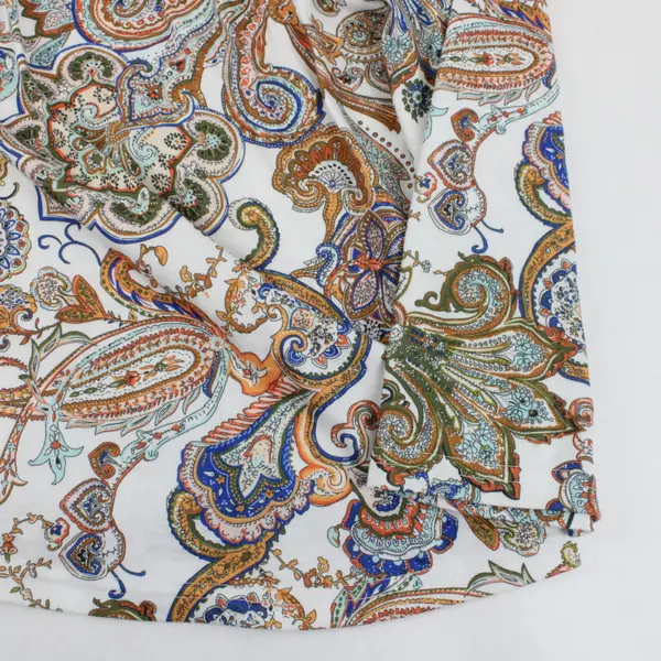 Women's Large Multicolor Paisley 3/4 Sleeve Blouse Shirt Top