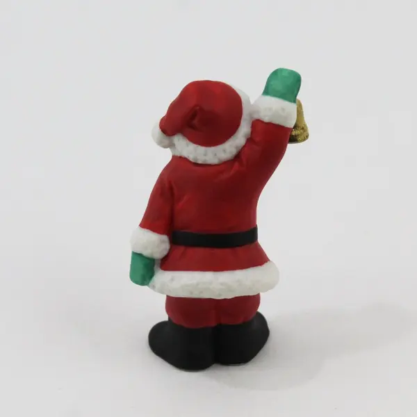 Vintage 2.5" Lefton Colonial Village Figurine Santa with Hand Bell #06987 Good