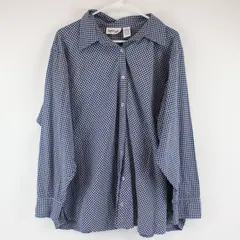 Krazy Kat Women's 3X Blue Gingham Long Sleeve Button-Up Shirt